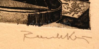 Raszler Károly (1925-2005): Csap. Rézkarc, papír, jelzett, 6×9 cm