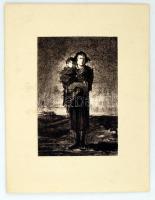 Ék Sándor (1902-1975): Elhagyatva. Kőnyomat (lithográfia) jelzett. Műcsarnoki kiállítás anyagából. Paszpartuban, képméret:29x40 cm
