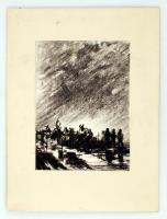 Ék Sándor (1902-1975): Memento 4. Kőnyomat (lithográfia) jelzett. Műcsarnoki kiállítás anyagából. Paszpartuban, Képméret:30x40 cm