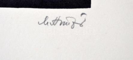 M. Kiss József (1935-1999): József Attila. Fametszet, papír, jelzett, 14×10 cm