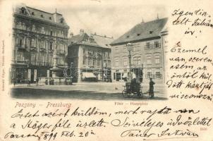 1899 Pozsony, Pressburg, Bratislava; Fő tér / main square (EK)