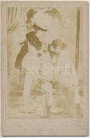 cca 1880 A boldog békeidők arcpirongató hancúrozásai, keményhátú pornófotók, 9db, 14x10cm