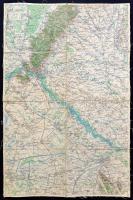 cca 1910 Pozsony és környéke színes katonai térkép. Vászonra kasírozva. 40x60 cm