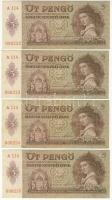 1939. 5P (4x) egymásutáni sorszámmal, egyiken papírránc T:II