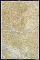 cca 1930 Burgenland és környéke színes katonai térkép. Vászonra kasírozva. / Map of Burgenland. 40x60 cm