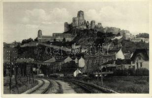 Trencsén, Trencin; vár, vasúti sín / castle, railway