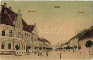 Déva, Deva; Megyeháza, Fő utca, kiadja Laufer Vilmos könyv- és papírkereskedés / town hall, main street (EB)