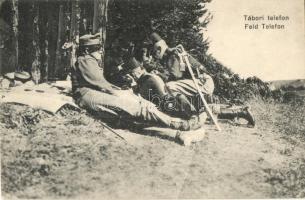 Tábori telefon, a K.u.K. hadsereg tisztjei / Field telephone, officers of the Austro-Hungarian Army (fa)