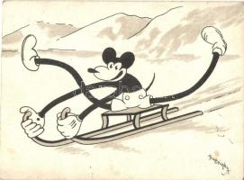 Mickey Mouse, Izsák József Rt. vegyészeti gyár advertisement on the backside s: Bisztriczky
