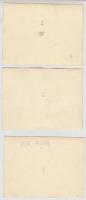cca 1939-1945 Katonai tűzoltók, 3 db fotó, az egyik hátulján feliratozva, 9×12 cm