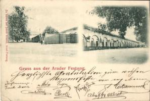 1899 Arad, 'Üdvözlet az aradi erődből' / 'Greetings from the Arad fortress' (vágott / cut)