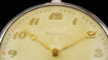 Helvetia ezüst (Ag.), másodpercmutatós zsebóra, működik, jelzett, bruttó: 51 g