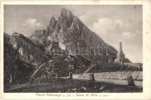 Passo Falzarego, Sasso di Stria. A Bellunói Alpini-zászlóalj világháborús emlékműve / military monument