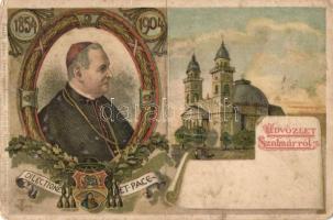 Szatmárnémeti, Satu Mare; Meszélnyi Gyula püspök 'Dilectione et pace', székesegyház / Gyula Meszlényi bishop of Diocese of Satu Mare, cathedral, litho (EM)