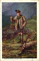 1910 Kaiser Franz Joseph; I. Internationale Jagdausstellung 5 Heller Ga. / Franz Joseph in hunting outfit