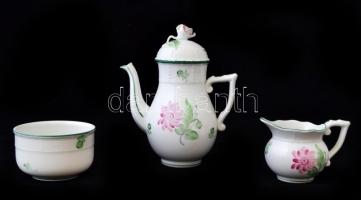 Herendi Tertia virág mintás mokkás készlet, kézzel festett, hibátlan, jelzett