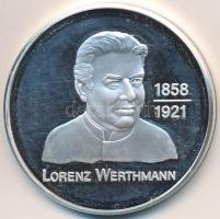 Németország 1997. "Lorenz Werthmann / 100 éves a Német Karitász Egyesület" jelzett Ag emlékérem "B.H. Mayer Pforzheim" gyártói jelzéssel a peremen (25,17g/0.999/40mm) T:PP felületi karc, ujjlenyomat Germany 1997. "Lorenz Werthmann / 100 Jahre Deutscher Caritasverband" hallmarked Ag medallion with makers mark "B.H. Mayer Pforzheim" on the edge (25,17g/0.999/40mm)  C:PP slightly scratched, fingerprint