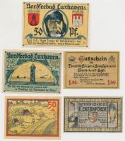 Németország / Weimari Köztársaság 1921-1922. 5db klf városi szükségpénz, közte Westerland-Sylt, Ecke...