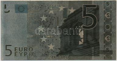 2002. 5EUR aranyfóliás bankjegy replika T:I 2002. 5 Euro gold foil banknote replica C:UNC