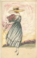 Italian art postcard, lady, Degami 1016. s: G. Muggiani