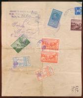 1937 Román marhalevél különféle okmánybélyegekkel