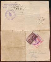 1935 Román marhalevél különféle okmánybélyegekkel