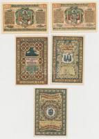 Németország / Weimari Köztársaság / Ykernborg 1921. 25Pf + 50pf + 1M + Helgoland 1921. 20Pf (2x) T:I...