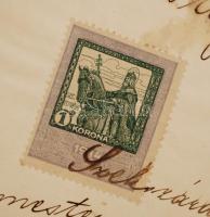 1917 Szekszárd, hatósági bizonyítvány okmány- és illetékbélyeggel