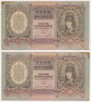 1943. 1000P (3x) közeli sorszámúak T:II hajtatlanok, fo.