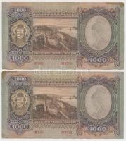 1943. 1000P (3x) közeli sorszámúak T:II hajtatlanok, fo