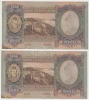 1943. 1000P (4x) közeli sorszámúak T:II,II- fo