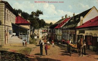 Selmecbánya, Banska Stiavnica; Erzsébet utca, Szálloda. Joerges kiadása / street, hotel (fa)