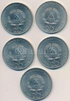 NDK 1971A 20M "Ernst Thälmann" (5x) T:1-,2
GDR 1971A 20 Mark "Ernst Thälmann" (...