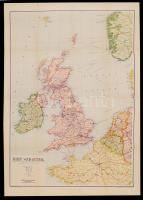 cca 1930 Brit szigetek nagyméretű térkép. Kókai Lajos kiadása 90x65 cm
