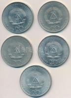 NDK 1972A 20M Cu-Ni "Wilhelm Pieck" (5x) T:2
GDR 1972A 20 Mark Cu-Ni "Wilhelm Pieck&...