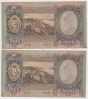 1943. 1000P (2x) közeli sorszámúak T:I-,II fo