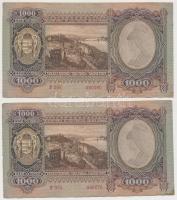 1943. 1000P (2x) közeli sorszámúak T:I-,II fo