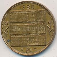 1980. "Naptár" Ag bélyegérem (24mm) T:2