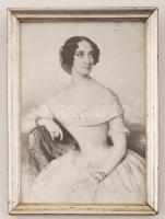 1835 Jókainé Laborfalvi Róza (1817-1886) által készített, nevével kihímzett virágos szövet üveglapok...