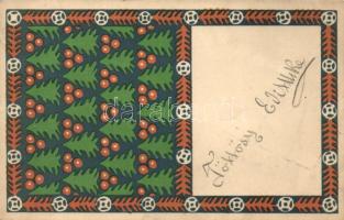 'Az Iparművészeti Iskola levelezőlapjai' Ungarische Werkstätte no. 2022. kiadja Rigler Rt. / Hungarian folklore, Christmas (small tear)