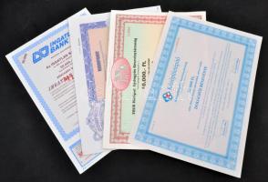 4db klf modern magyar részvény, közte "Ingatlanbank Rt." "MINTA" alternatív kama...