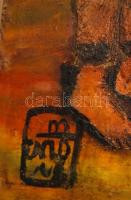 Olvashatatlan jelzéssel: Faültetés. Olaj, farost, sérült, 116×83 cm