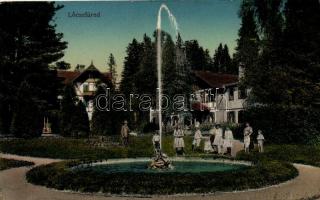 Lőcsefüred, Levocska Kupele; park szökőkúttal, kiadja Braun Fülöp / park with fountain (EK)