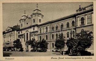 Kolozsvár, Cluj; Ferenc József tudományegyetem és templom, automobil / university, church, automobile