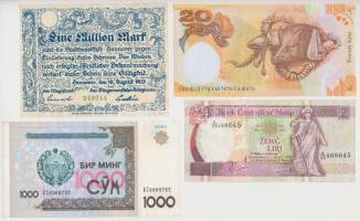 Vegyes: 15db klf magyar és külföldi bankjegy és szükségpénz tétel, közte Pápua Új-Guinea, Málta, Libanon T:I-III Mixed: 15pcs of diff banknotes and emergency notes, with Hungary, Papua New Guinea, Malta, Lebanon C:UNC-F