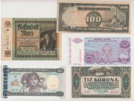 Vegyes: 15db klf magyar és külföldi bankjegy és szükségpénz tétel, közte Pápua Új-Guinea, Málta, Lib...