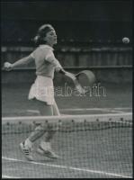 cca 1980 Teniszjátékos, fotósorozat, 5 db vintage fotó, 24x18 cm