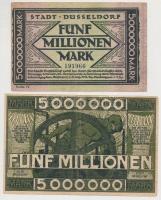 Németország / Weimari Köztársaság / Düsseldorf 1923-1924. 100.000M-5.000.000M 6xklf szükségpénz T:ve...