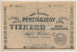 1946. 10.000AP nem kamatozó Pénztárjegy "Másra Át Nem Ruházható" T:III