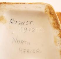 Idős házaspár, 2 db bisquit porcelán figura, jelzettek, apró kopásnyomokkal, m: 13,5 cm